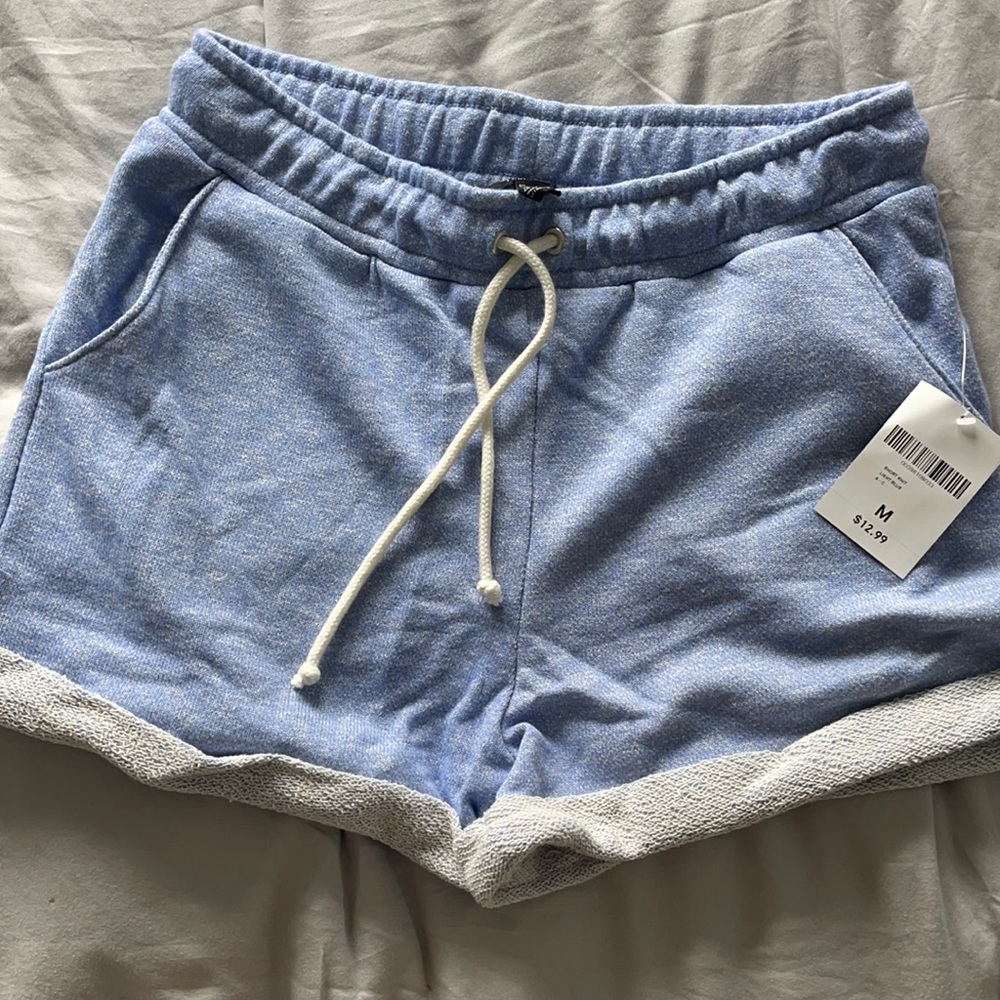 Forever 21 lite blue knit lounge shorts size M